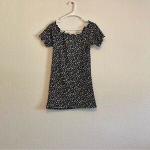 LIVE TO BE SPOILED black floral girls dress with frill detailing